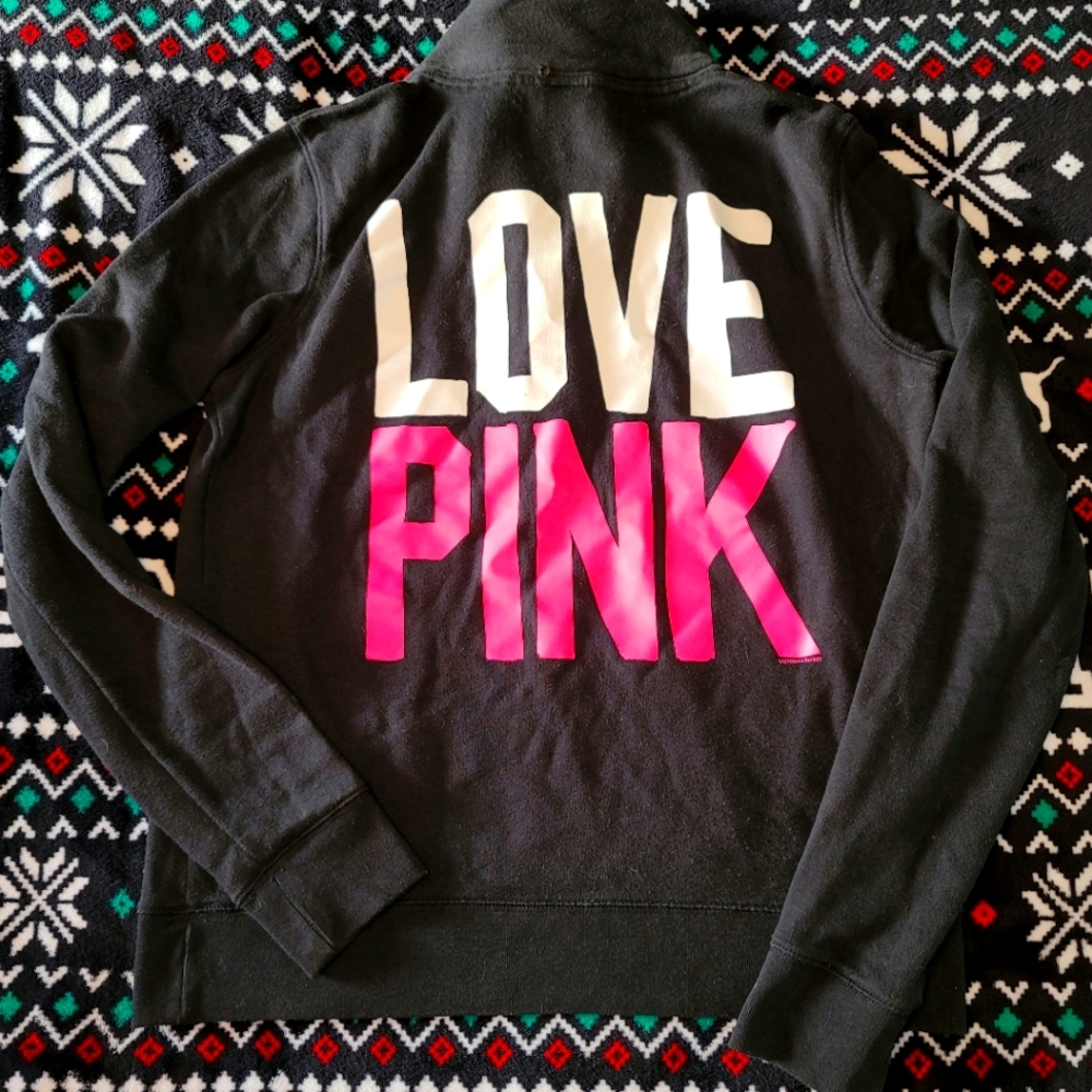 Vintage PINK VS half zip - size small